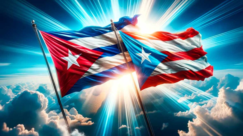 banderas de cuba y puerto rico muy parecidas