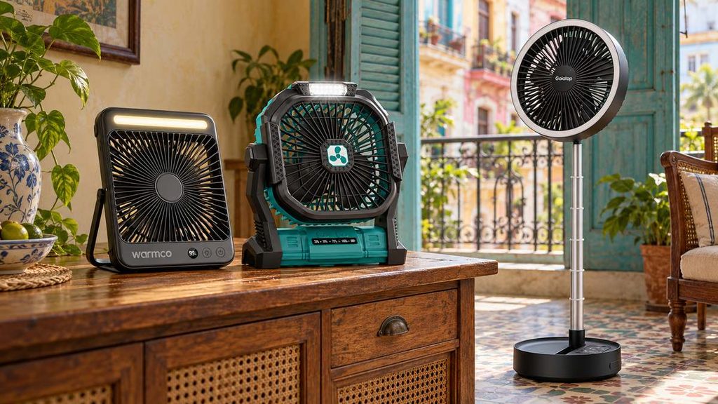 Ventiladores recargables para Cuba: 10 modelos desde 14 USD, cuánto duran en un apagón y la Aduana